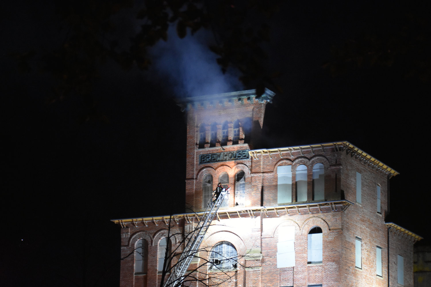 The Tumwater Fire Department put out a fire at the Old Brewery Tower on Saturday night. Officials determined the fire was the result of arson.